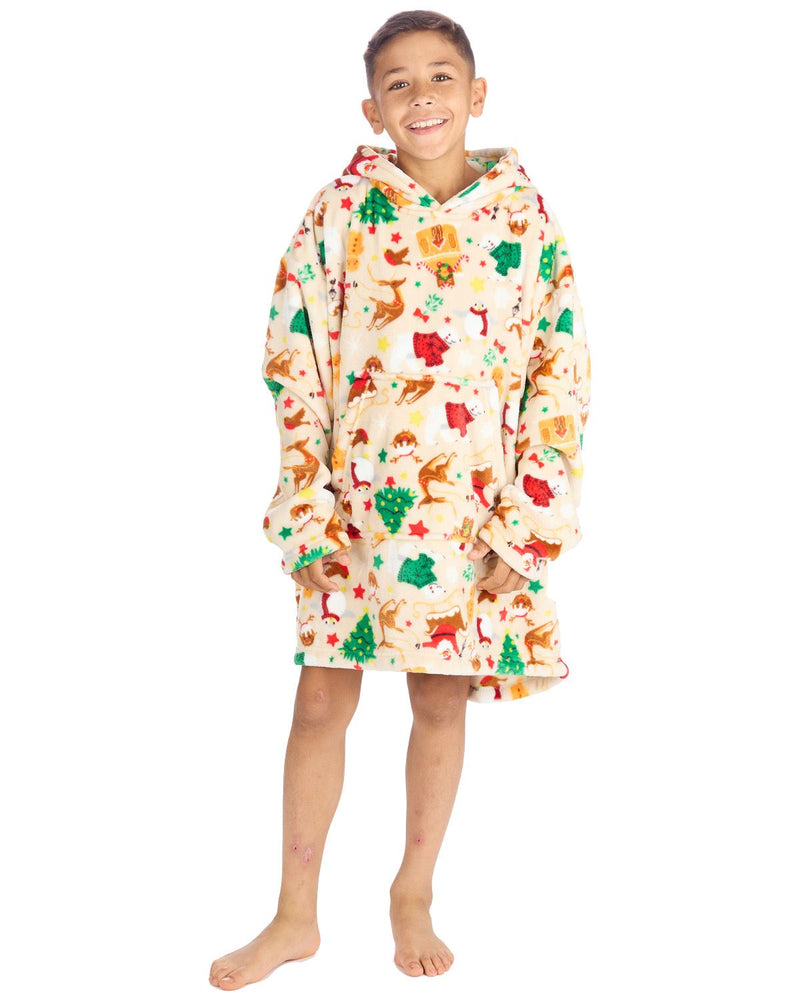 Huggable Unisex Christmas Print Oversized Hoodie