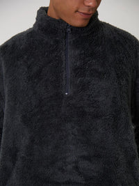 Loungeable Mens Sherpa Fleece 1/4 Zip Lounge Jumper