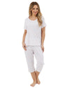 Marlon Womens Harvest Floral Jersey Cropped Pyjamas