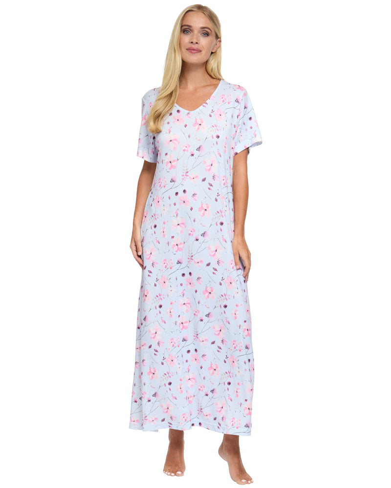 La Marquise Womens 'Floral Reflections' Short Sleeve Nightie