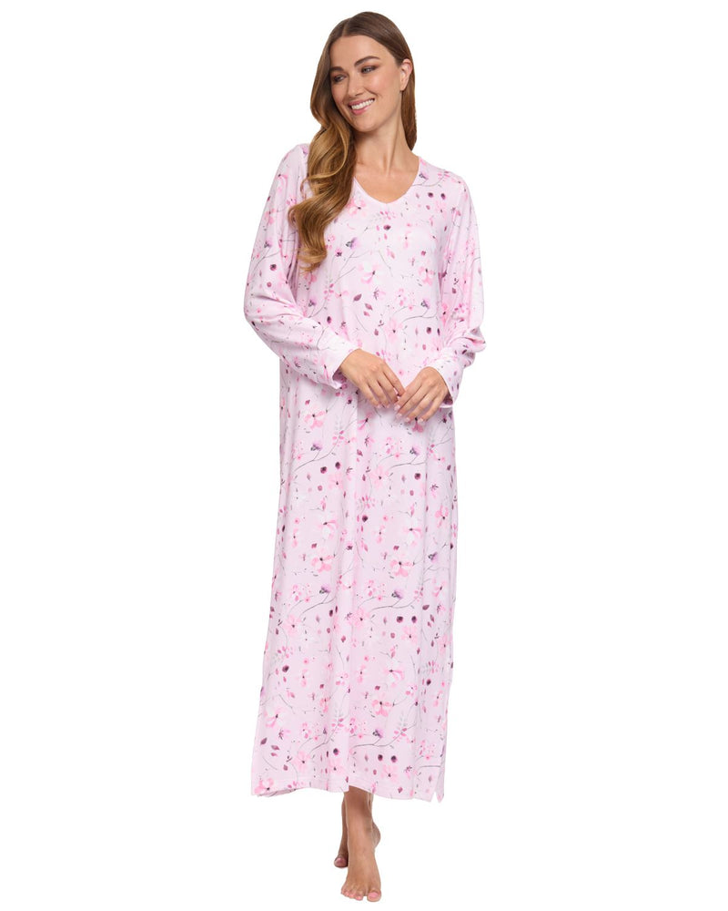 La Marquise Womens 'Floral Reflections' Long Sleeve Nightie