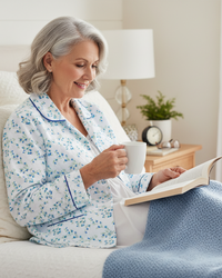 La Marquise Womens 'Moonlit Tulip' Mock Quilt Button Bed Jacket