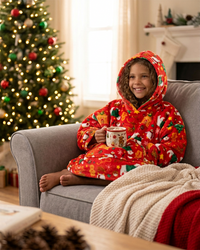 Huggable Kids Christmas Print Oversized Hoodie
