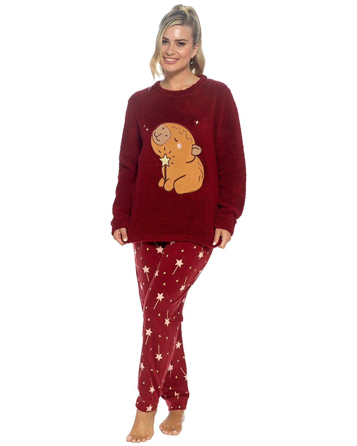 Foxbury Womens Winter Fleece Pyjama Set
