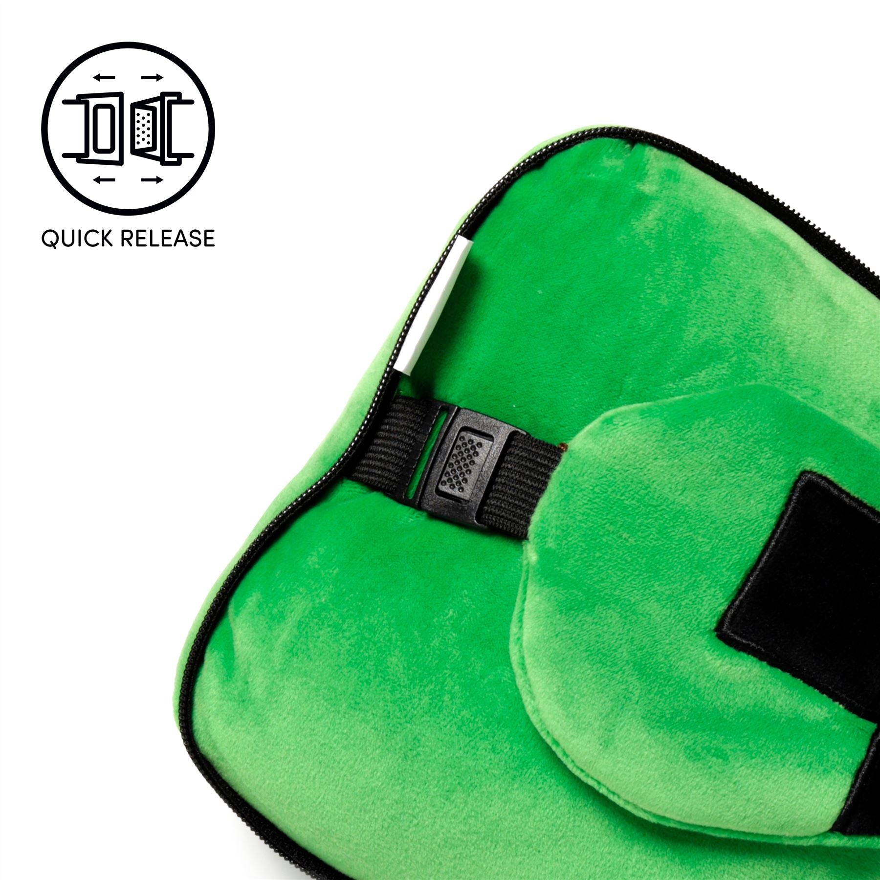Relaxeazzz Minecraft Creeper Plush Travel Pillow & Eye Mask