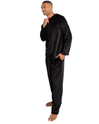Cargo Bay Mens Ribbed Stripe Fleece Lounge Set
