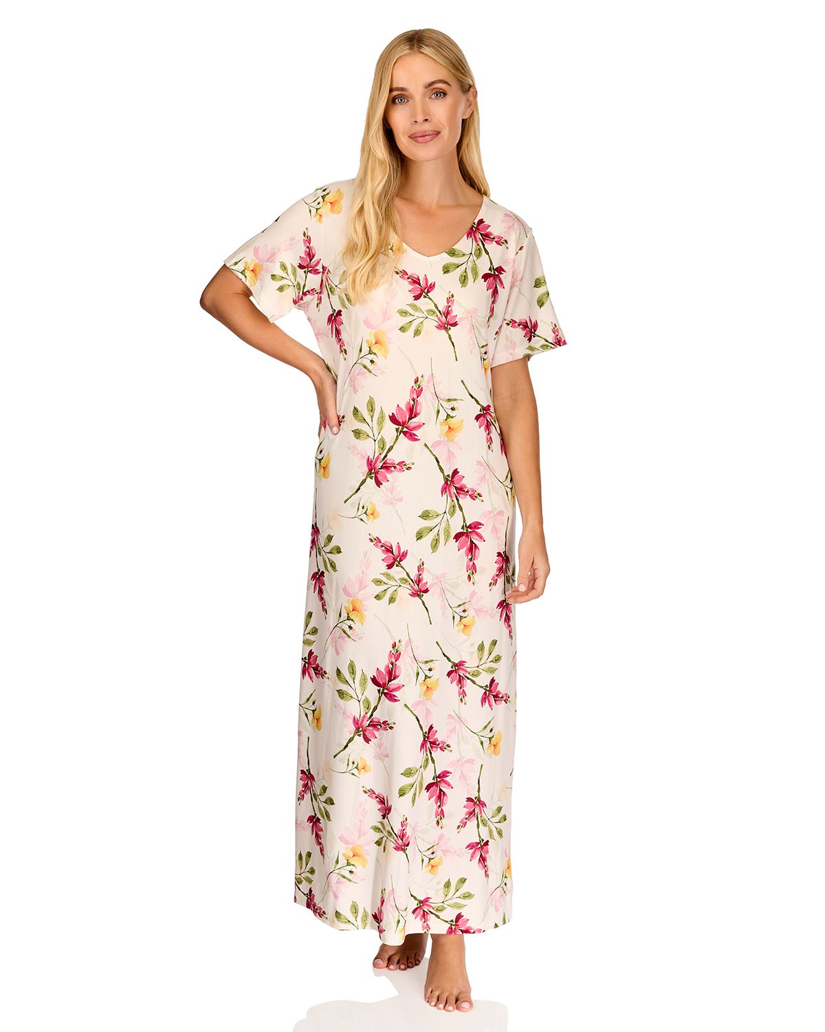 La Marquise Womens 'Berry & Blue' 43" & 50" Short Sleeve Nightie