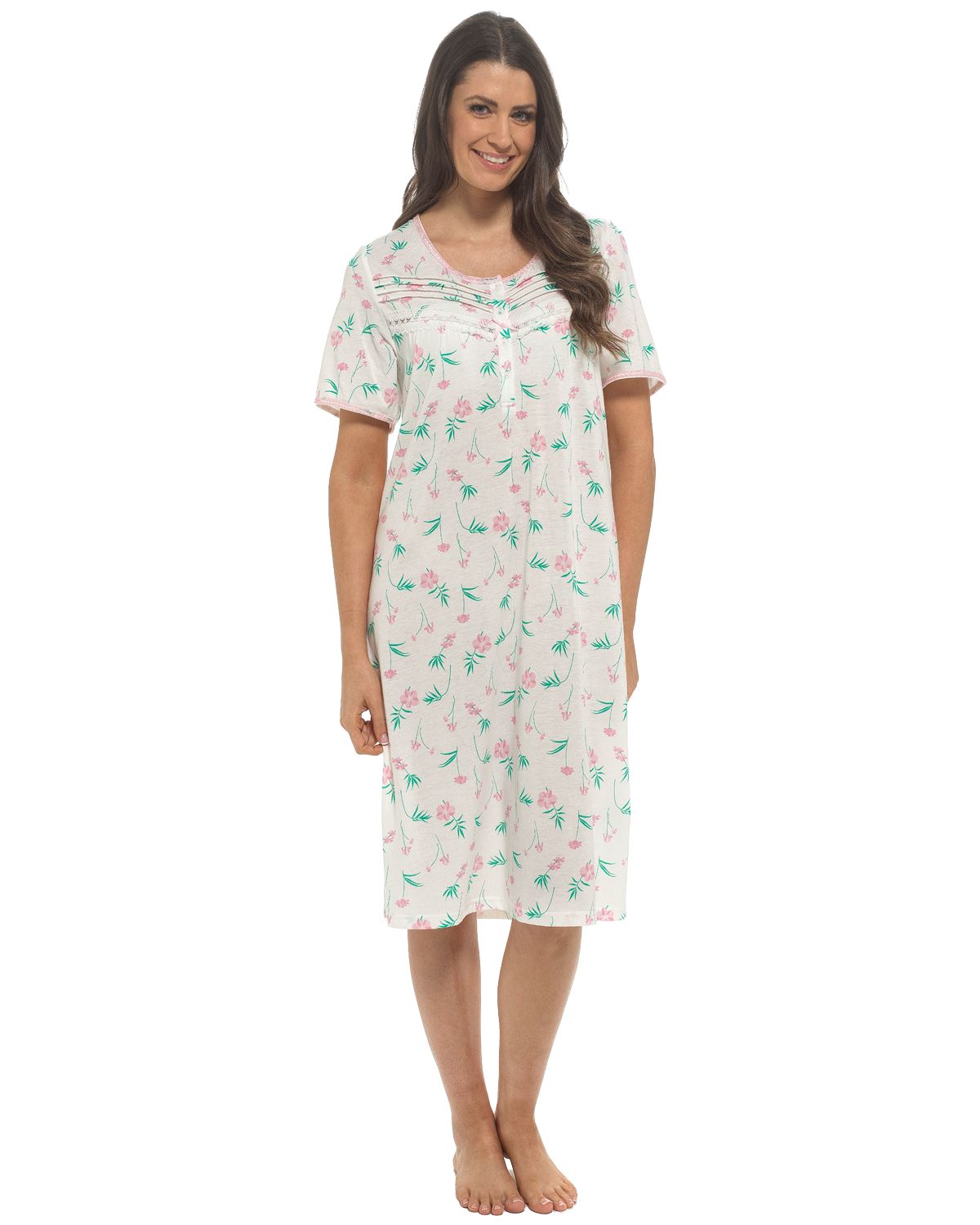 Slumber Hut Womens Short Sleeve Floral Nightie