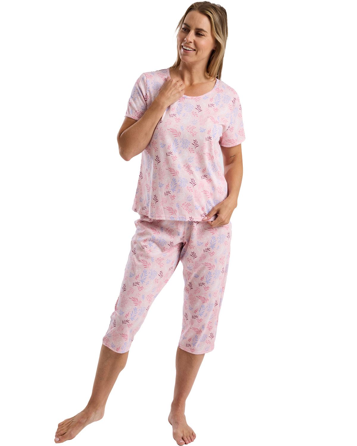 Marlon Womens Autumn Leaf Jersey 3/4 Pyjamas