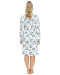 Wolf & HArt Womens Floral AOP Cotton Nightie with Trim