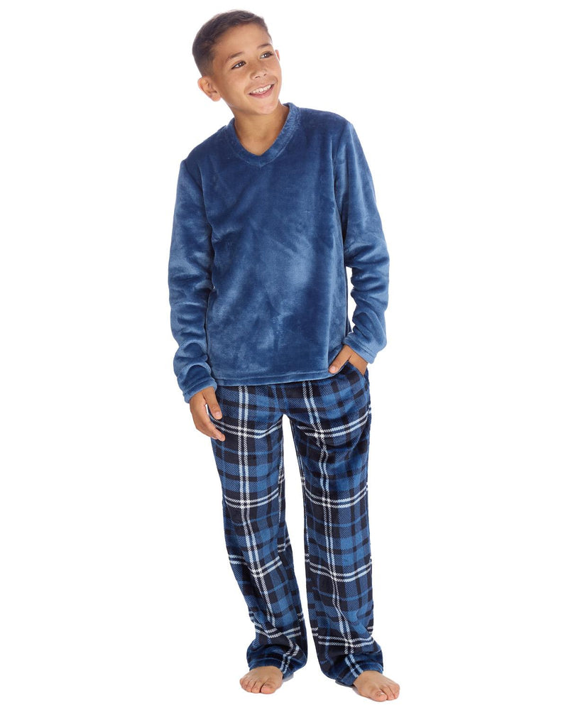 Cargo Bay Boys Polished Fleece Check Pyjamas