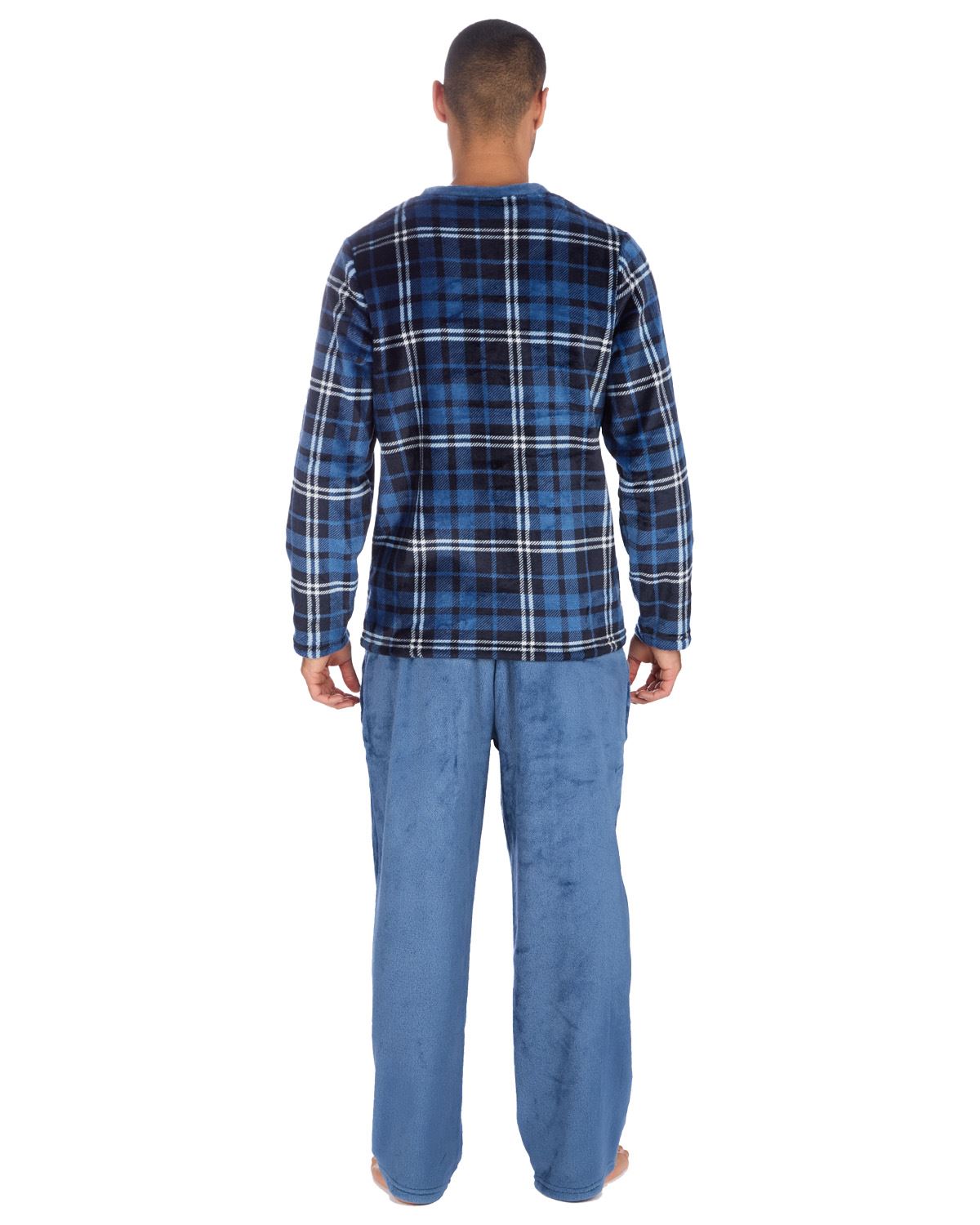 Cargo Bay Mens Polished Fleece Check Pyjamas