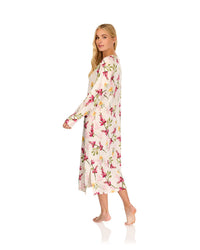 La Marquise Womens 'Berry & Blue' 43" & 50" Long Sleeve Jersey Nightie