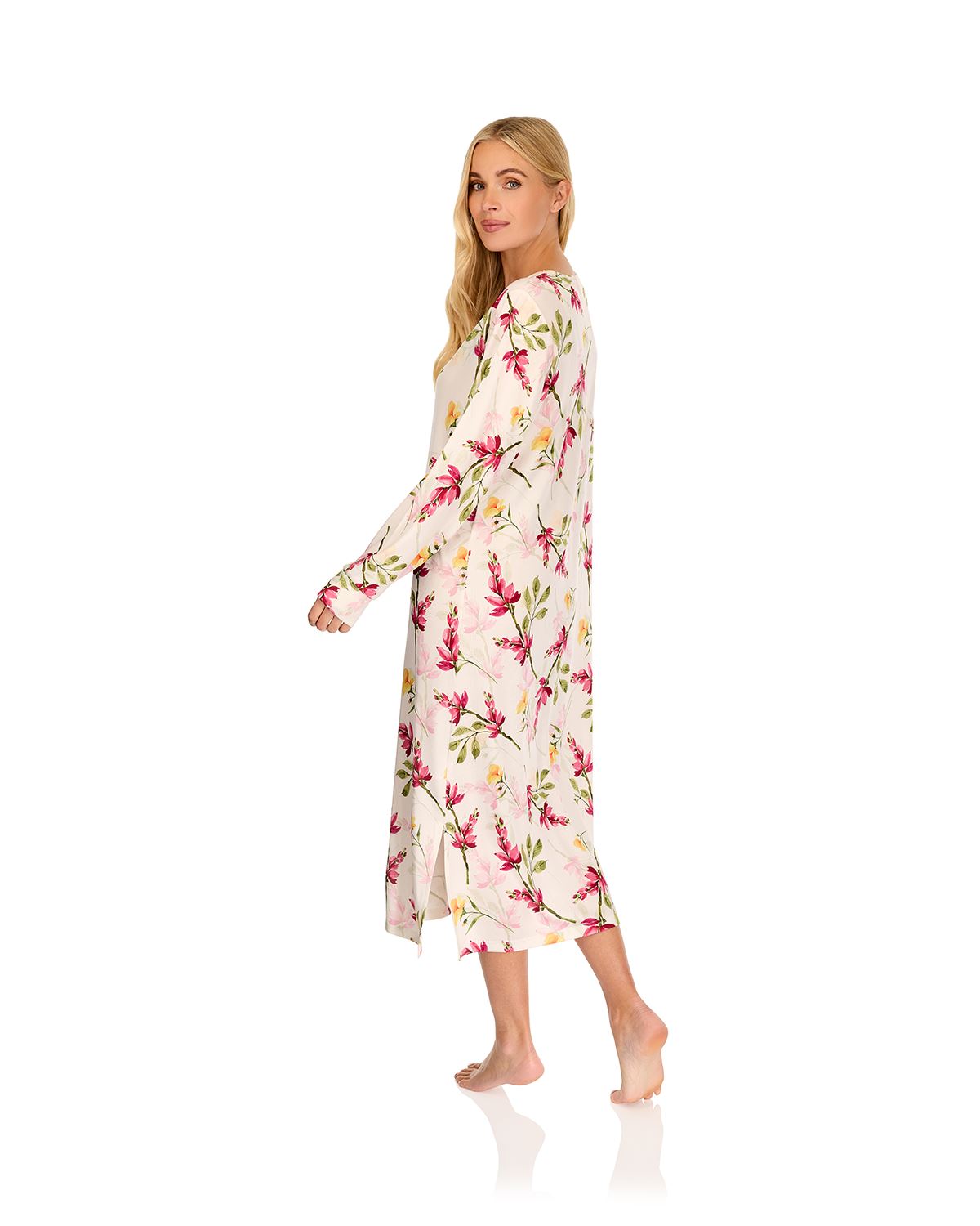 La Marquise Womens 'Berry & Blue' 43" & 50" Long Sleeve Jersey Nightie