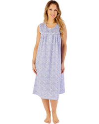 Slenderella Womens Indi Print 42" Sleeveless Jersey Nightdress