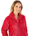 Slenderella Women Supersoft Rib Fleece 50" Zipped Housecoat