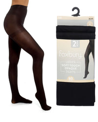 Foxbury Womens 6 Pack 80 Denier Soft Touch Opaque Tights
