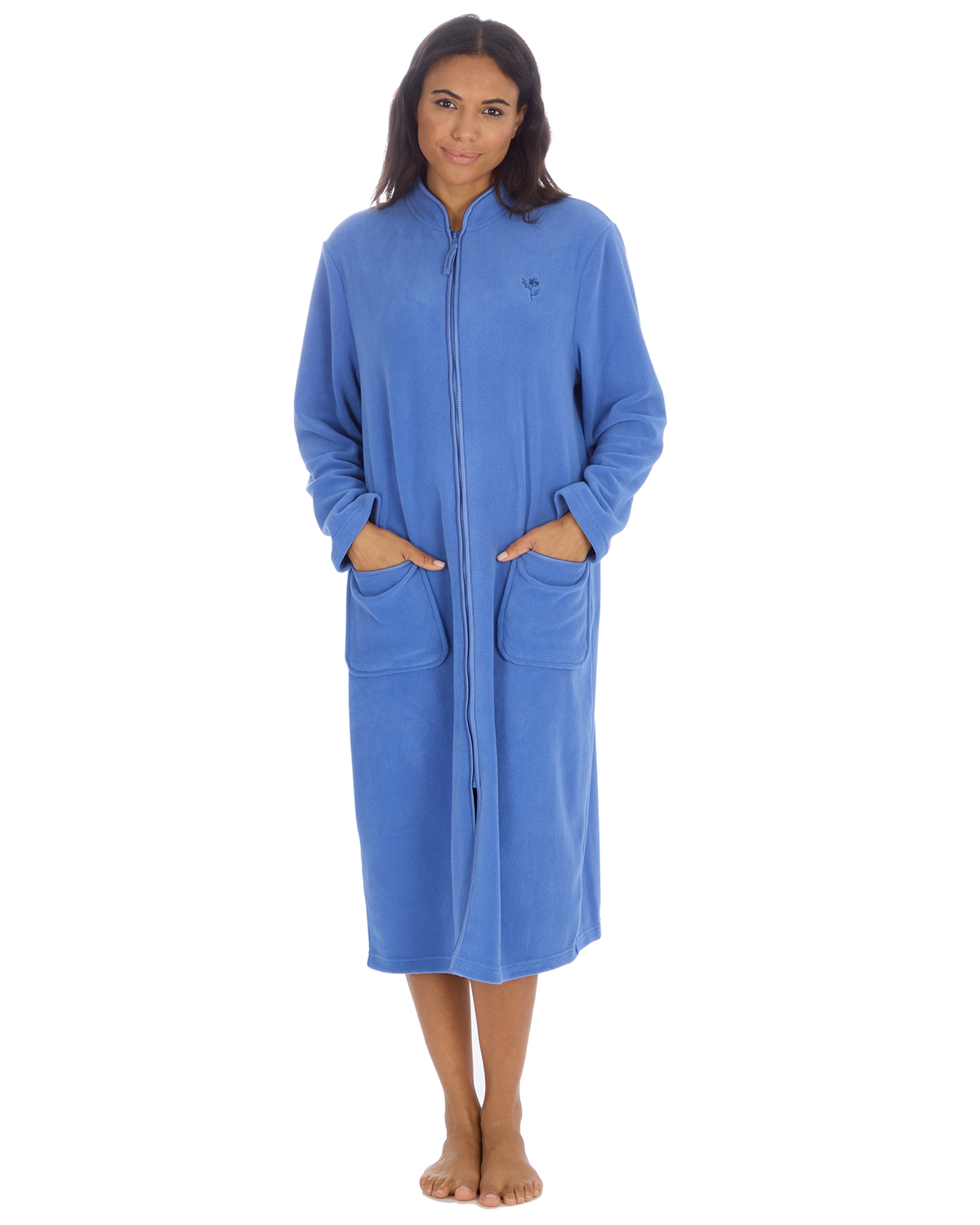 Slumber Hut Womens Zip Fleece Dressing Gown
