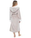 Womens Polished Fleece Sherpa Trim Dressing Gown