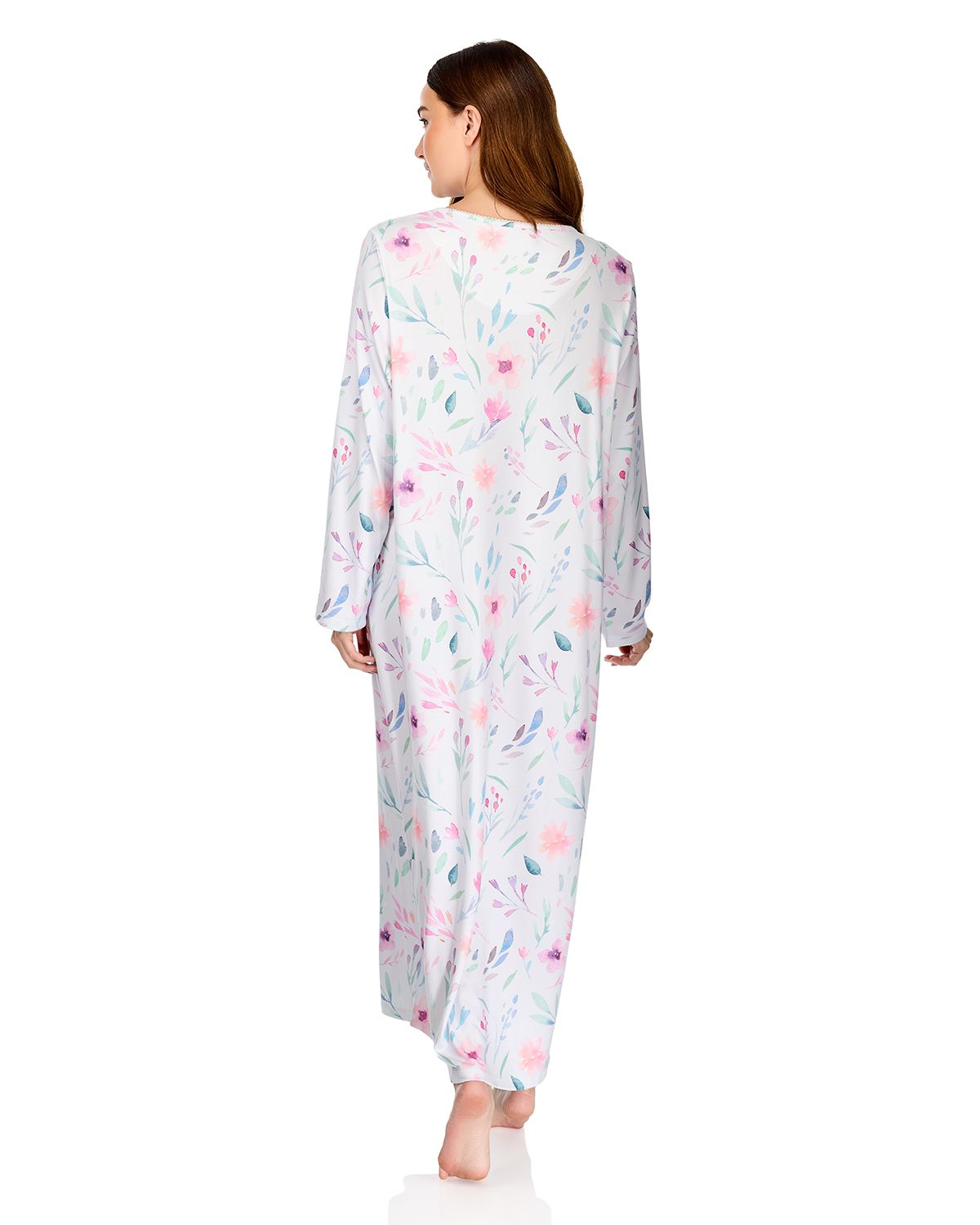 La Marquise Womens 'Watercolours' 43" & 50" Long Sleeve Jersey Nightie
