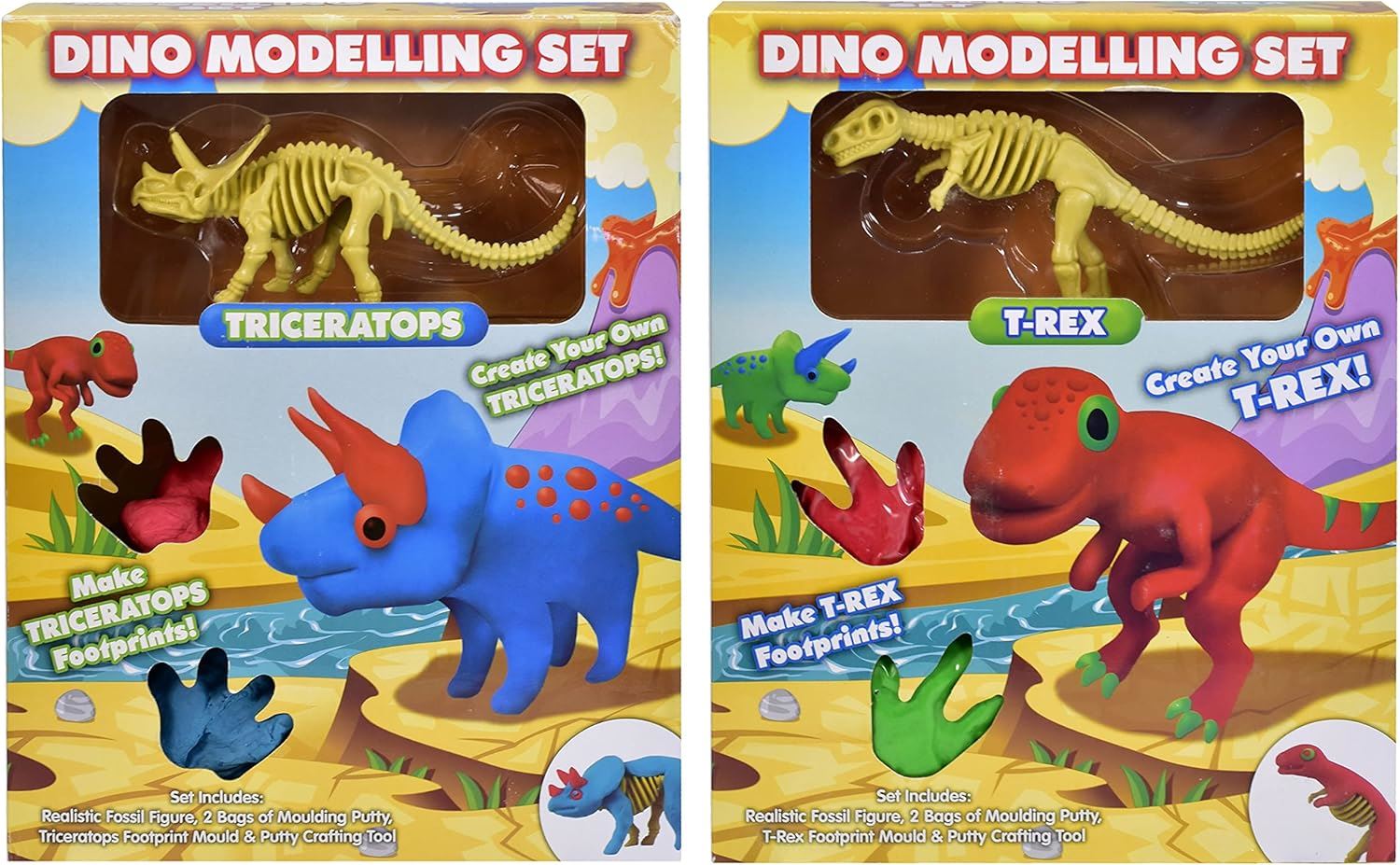 Kreative Kids Dinosaur Modelling Clay Set - Air Dry Play Dough Kit for Kids