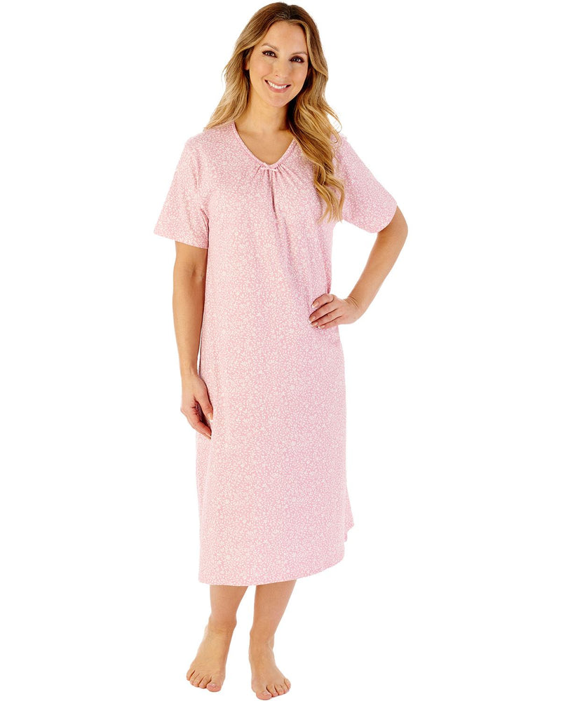 Slenderella Womens Leaf Print 42" Jersey Nightdress