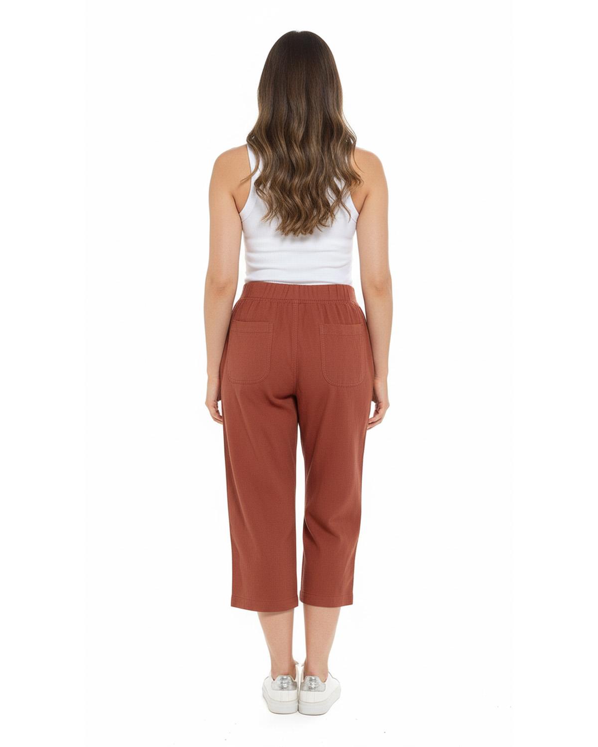 Indigo Roc Womens Cropped Linen Trousers