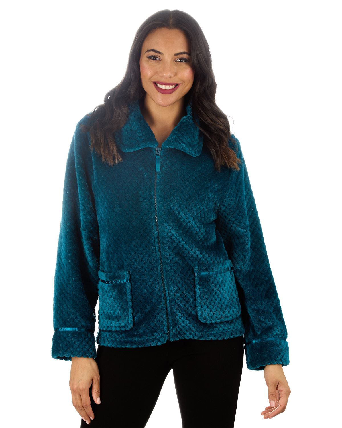 Undercover Womens Waffle Fleece Zip Bed Jacket – Slumber Hut