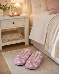 Womens Sherpa Lined Footie Slippers