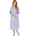 Slenderella Womens Indi Print 45" Long Sleeve Jersey Nightdress