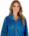 Slenderella Women Supersoft Rib Fleece 50" Zipped Housecoat