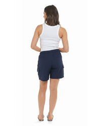 Indigo Roc Womens Linen Cargo Shorts