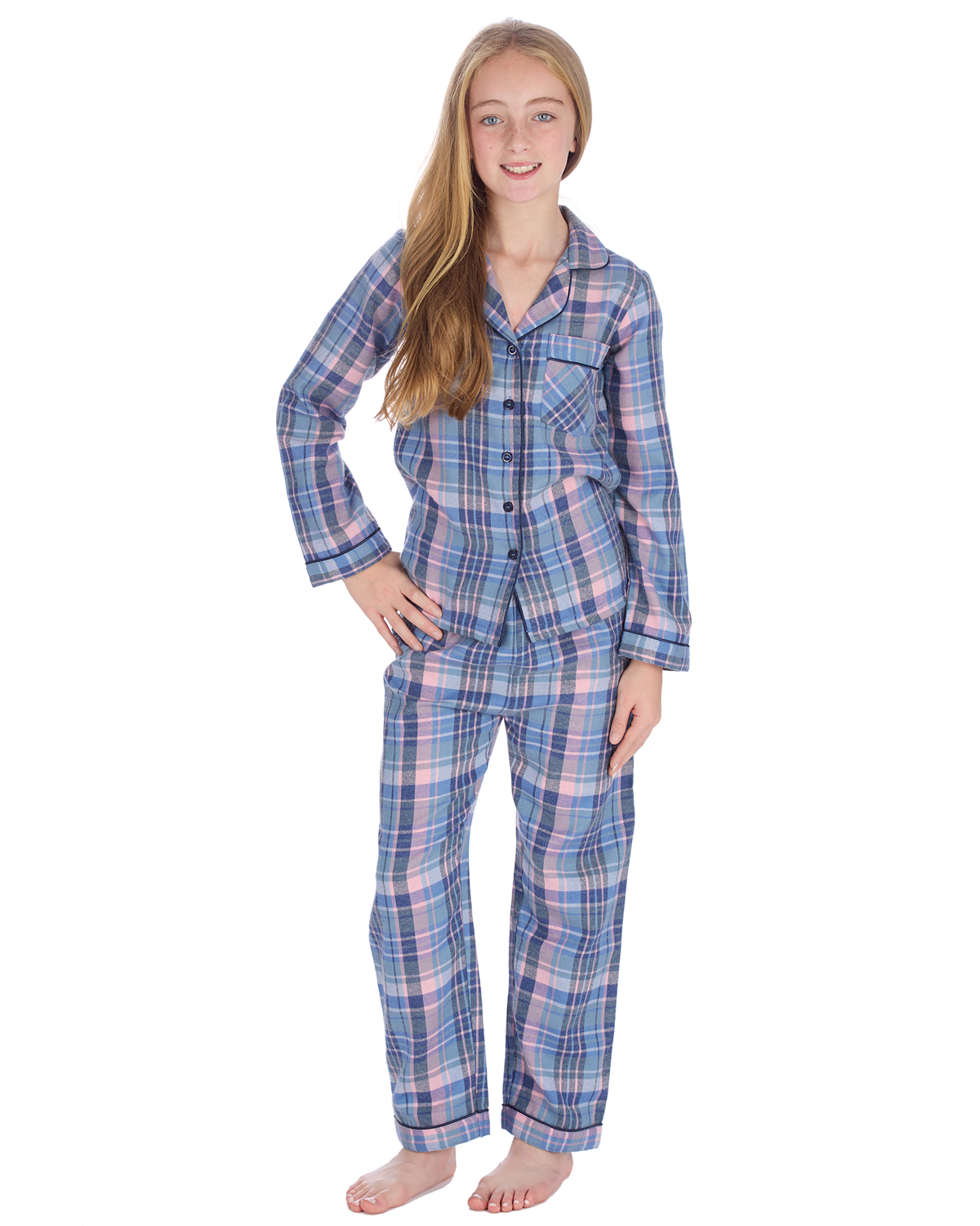 Slumber Party Girls Brushed Cotton Tailored Pyjamas