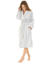 Ladies Super Soft Fleece Longpile Shawl Collar Wrap Dressing Gown Robe