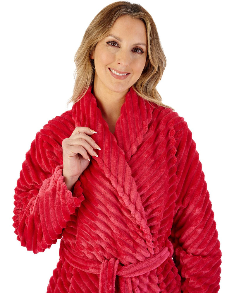 Slenderella Womens Supersoft Rib Fleece 46" Shawl Collar Wrap