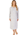 Slenderella Womens Ditsy Print 45" Long Sleeve Jersey Nightdress