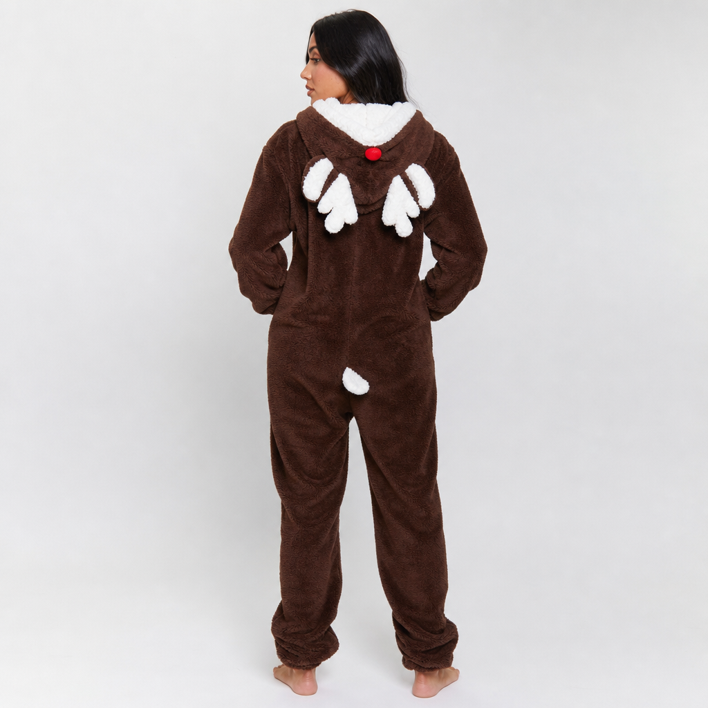 Loungeable Womens Fleece Reindeer Onesie