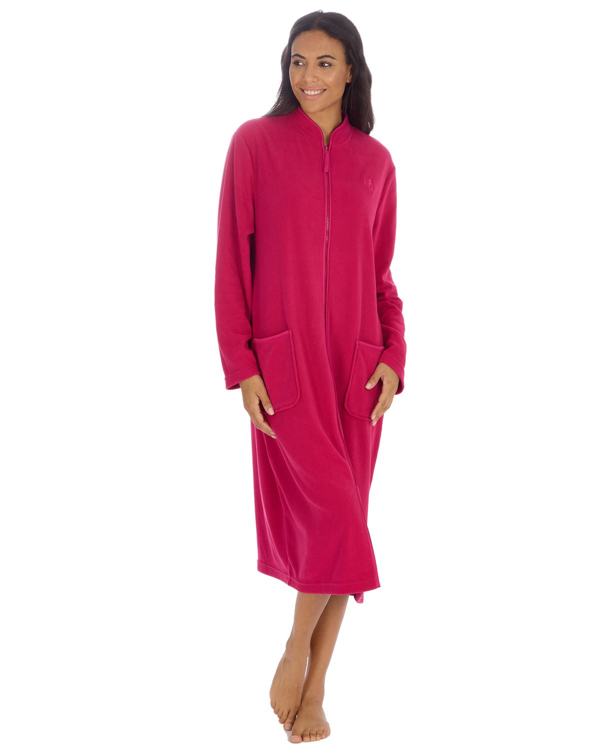 Slumber Hut Womens Zip Fleece Dressing Gown