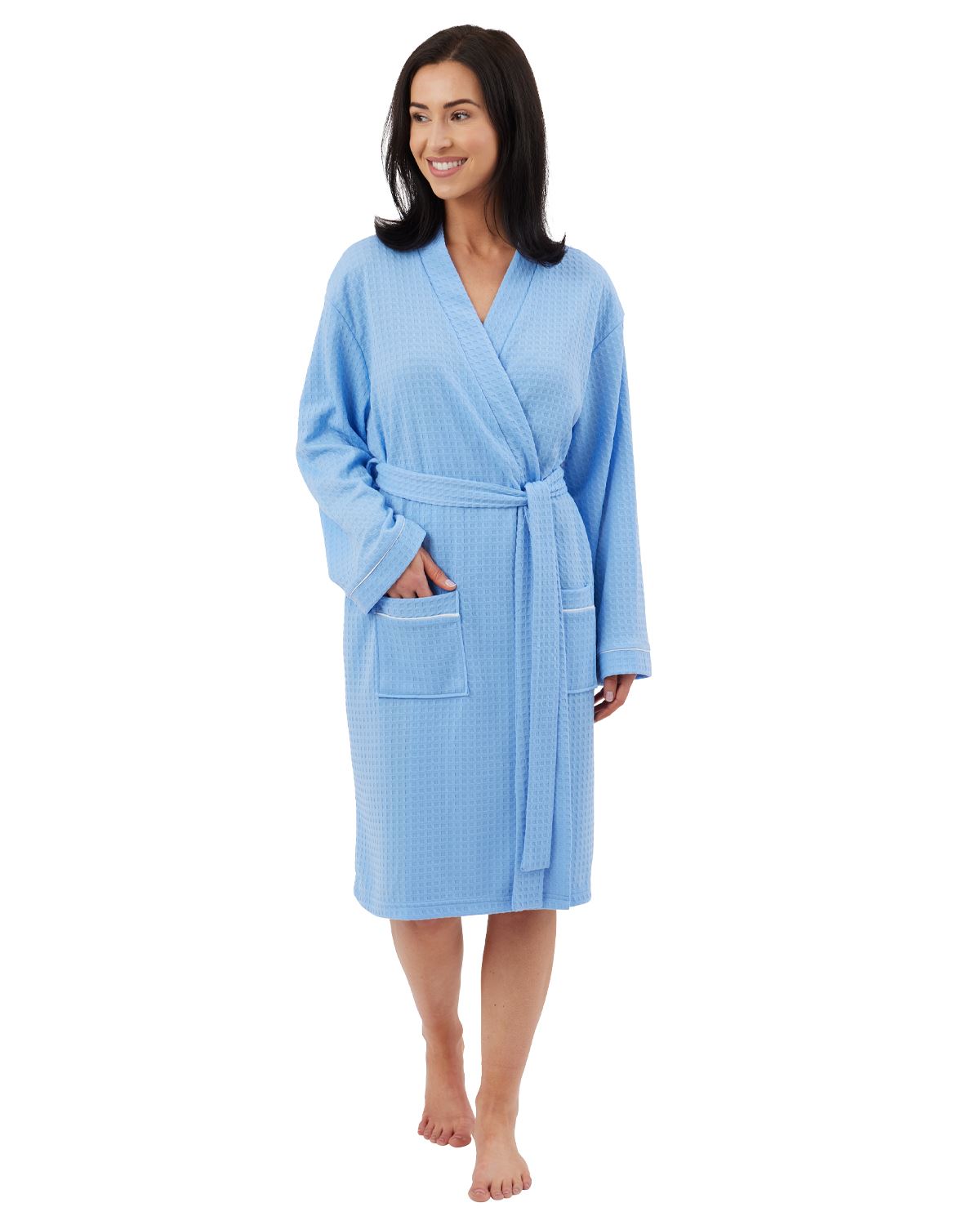 Indigo Sky Womens Waffle Knitted Robe