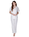 La Marquise Womens Flower Leaf Jersey Short Sleeve Pyjamas