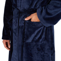 Slumber Hut Mens Polished Hooded Dressing Gown