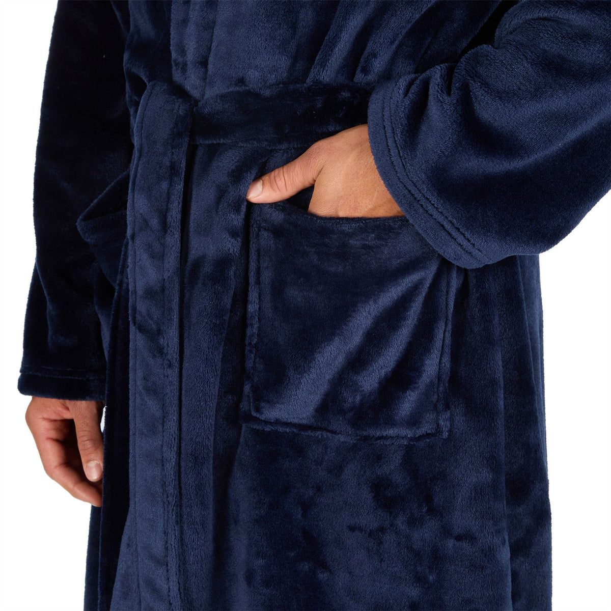 Slumber Hut Mens Polished Hooded Dressing Gown