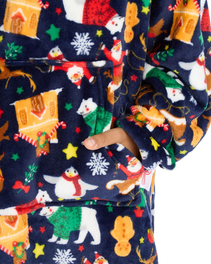 Huggable Unisex Christmas Print Oversized Hoodie