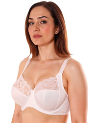 Gemm Womens Satin & Lace Bra