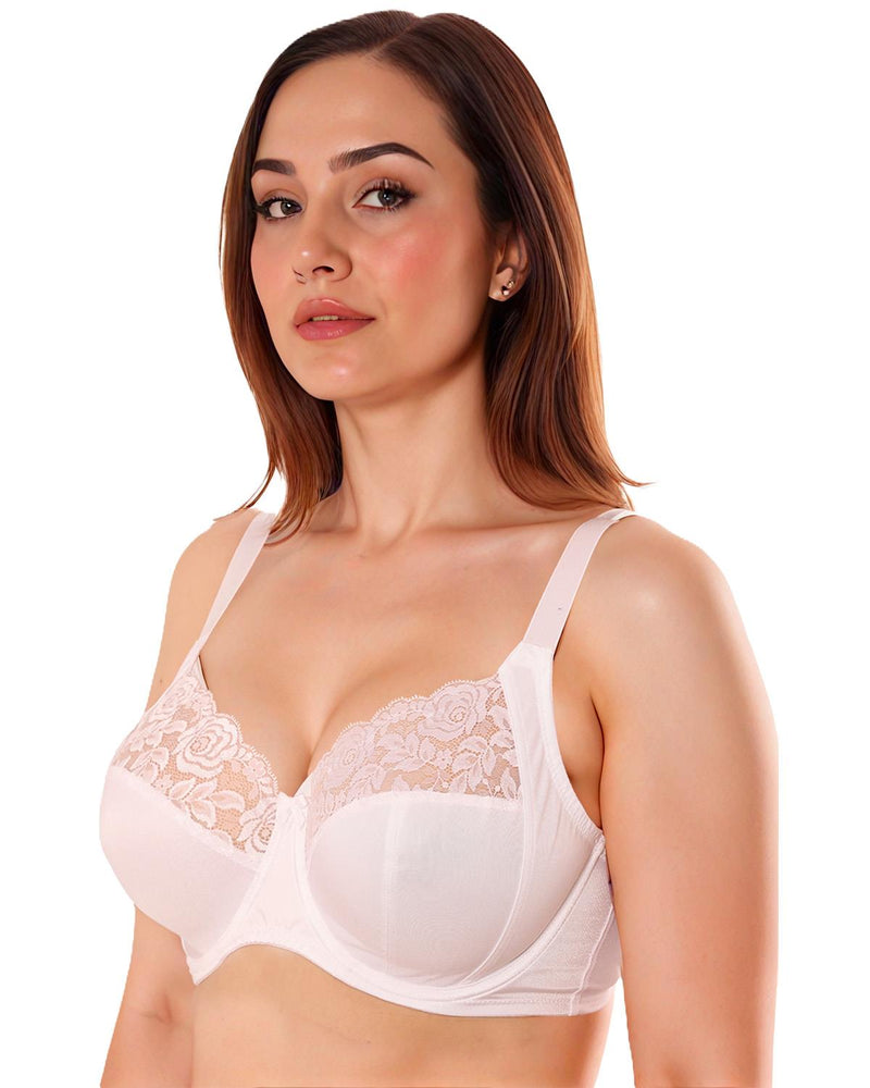 Gemm Womens Satin & Lace Bra