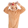 Kids Brown Sherpa Reindeer Onesie