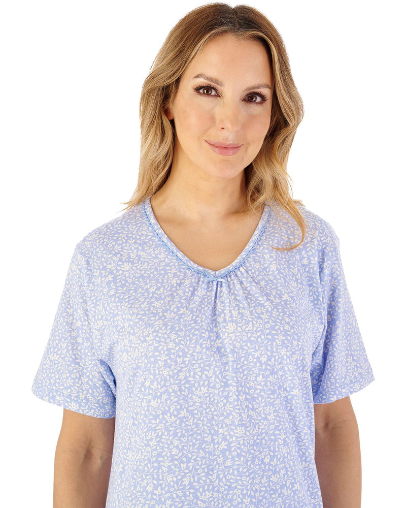 Slenderella Womens Leaf Print 42" Jersey Nightdress