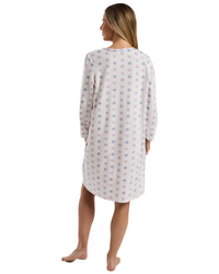 Marlon Womens Geo Floral 40" Fleece Nightdress