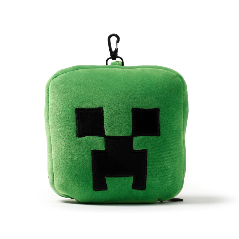 Relaxeazzz Minecraft Creeper Plush Travel Pillow & Eye Mask