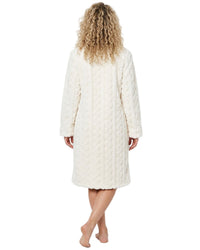 Indigo Sky Womens Cable Effect Fleece Zip Robe